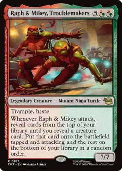 ~ Raph & Mikey, Troublemakers ~ NM Foil ~ Teenage Mutant Ninja Turtles ~ MTG ~ - Image 1