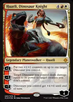 Huatli, Dinosaur Knight -Foil Medium Play MTG Ixalan - Image 1