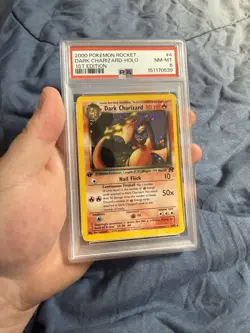 Dark Charizard 4/82 Pokemon Team Rocket 1st Edition Holo *SWIRL* PSA 8 - Image 1