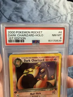 Dark Charizard 4/82 Pokemon Team Rocket 1st Edition Holo *SWIRL* PSA 8 - Image 3