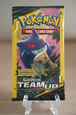 Pokemon TCG Team Up Mini Booster Pack 3 Card Gengar Mimikyu Art Factory Sealed - Image 1