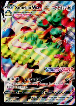 Snorlax VMAX 142/202 Jumbo Holo Rare VMAX Sword & Shield Pokemon Near Mint - Image 1