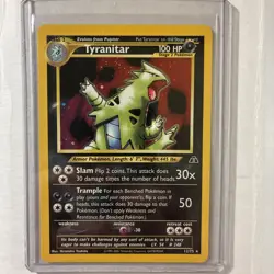 Pokemon TCG Tyranitar Holo Rare Card 12/75 Neo Discovery WOTC Mint - Image 1