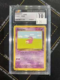 1999 Pokemon Fossil Slowpoke 55/62 CGC 10 - Image 1