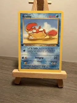 Pokemon TCG Fossil Krabby Card 1st Edition 51/62 Wotc common - Image 1