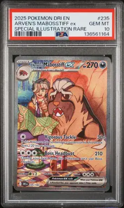 Pokemon Destined Rivals Arven's Mabosstiff ex 235 PSA 10 - Image 1