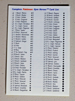 Rare Vintage POKEMON Trading Card Game Card Lists Base Set To Gym Heroes Unused - Image 3
