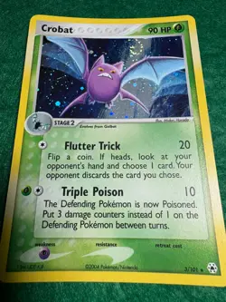 Crobat EX 3/101 Hidden Legends Holo Rare LP Pokemon TCG Swirl Holo Mint - Image 1
