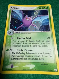 Crobat EX 3/101 Hidden Legends Holo Rare LP Pokemon TCG Swirl Holo Mint - Image 2