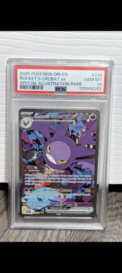 PSA 10 Team Rocket's Crobat ex 234/182 Pokemon Destined Rivals SIR - Image 1
