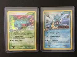 Pokemon Gyarados Ex Deoxys & Venusaur Ex Crystal Reverse Holo Stamped Lot Of 2 - Image 1