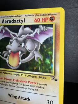 1999 Pokemon TCG Aerodactyl Holo Rate Card 1/62 Fossil 1st Edition #1 - Image 2