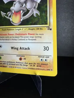 1999 Pokemon TCG Aerodactyl Holo Rate Card 1/62 Fossil 1st Edition #1 - Image 3