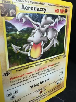 1999 Pokemon TCG Aerodactyl Holo Rate Card 1/62 Fossil 1st Edition #1 - Image 5