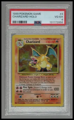 Charizard #4 Holo Rare Pokemon Base Set PSA 4 - Image 1