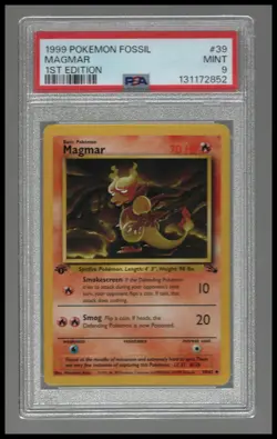 1st Edition Magmar #39 Pokemon Fossil PSA 9 - Image 1