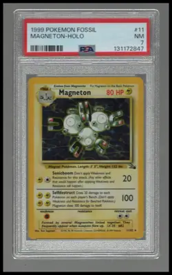 Magneton #11 Holo Rare Pokemon Fossil PSA 7 - Image 1