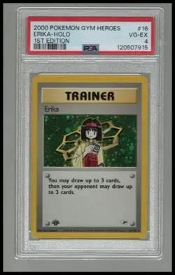 1st Edition Erika #16 Holo Rare Pokemon Gym Heroes PSA 4 - Image 1