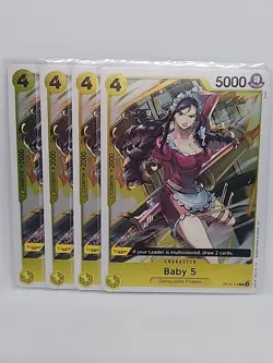 4x Baby 5 OP12-112 R Legacy of the Master - ONE PIECE ENGLISH PLAYSET x4 NM - Image 1