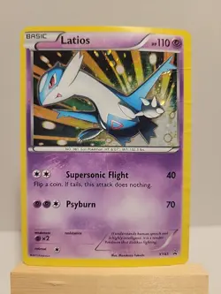 Pokemon Latios TCG XY Black Star Promo Holo Card XY65 Damaged - Image 1