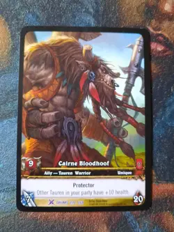 World of Warcraft Card CCG TCG - Cairne Bloodhoof Extended Art Promo - Drums - Image 1