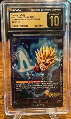 Dragon Ball Super Card Game FS09-11 Trunks Future CGC 10 Graded Starter Deck EX - Image 1