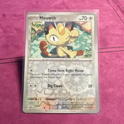 Pokemon TCG Meowth Reverse Holo 052/165 Scarlet & Violet 151 2023 English Card - Image 1