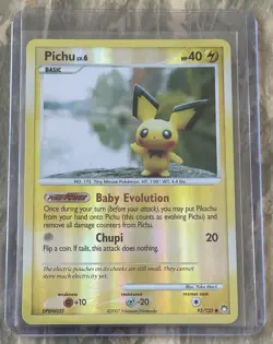 Pokemon TCG Pichu Reverse Holo Card 93/123 Mysterious Treasures LP - Image 1