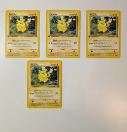 Pokemon Pikachu 60/64 Jungle 1st Base Set 1999 Lot 4 Cards Red - Image 1