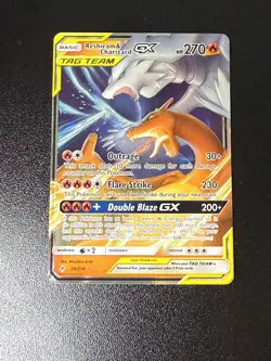 2019 Pokemon Reshiram & Charizard GX TAG TEAM Holo Rare Unbroken Bonds 20/214 - Image 1