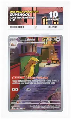 ACE 10 Gumshoos 153 Illustration Rare Mega Evolution Pokemon Card - Image 1