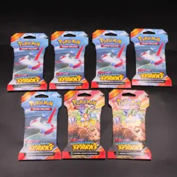 (7) Pokemon Scarlet & Violet Surging Sparks Sleeved Booster Pack Lot DN1163 - Image 1