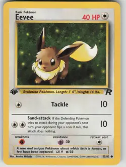 Pokemon TCG Eevee Common Team Rocket 1st Edition 55/82 - Image 1