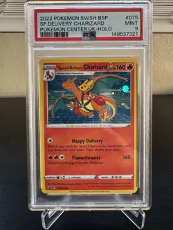 2022 Pokemon Special Delivery Charizard Holo P.M. Center UK Promo SWSH075 PSA 9 - Image 1