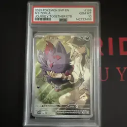 2025 POKEMON SVP EN-SV BLACK STAR PROMO #189 N'S ZORUA PSA 10 - Image 1