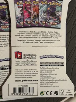 Pokemon TCG Sword and Shield CHILLING REIGN Sleeved Blister Pack Lot Of 7 - Image 3
