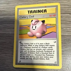 Pokemon TCG Clefairy Doll Base Set 70/102 Rare Wizards 10 HP 1999 - Image 1
