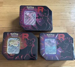 Pokemon TCG: Destined Rivals Team Rocket Tin Set of 3 BRAND NEW - Factory Sealed - Image 1