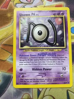 Pokemon TCG Unown N Neo Discovery 50/75 Unlimited Uncommon Card WOTC NM - Image 1