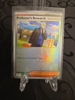 Professor's Research 124/131 Prismatic Evolutions Pokemon Card Pokeball Reverse - Image 1