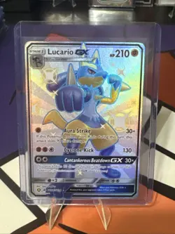 Pokemon TCG Lucario GX Full Art Holo Card SV64/SV94 Shiny Hidden Fates - Image 1