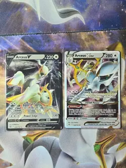 Pokemon Tcg Arceus v #122 and VSTAR #123 Metal Promo Cards - Image 1