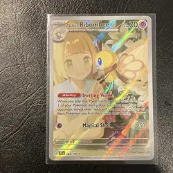 Pokemon TCG Lillie's Ribombee 164/159 Sv09 Full Art Holo Illustration Rare - Image 1