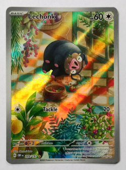 Pokemon TCG Lechonk SV03 Obsidian Flames Holo Illustration Art Rare Card 209/197 - Image 2