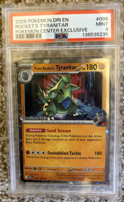 Team Rocket's Tyranitar (Pokemon Center Exclusive) 096/182 PSA 9 - Image 1