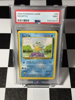 Pokemon TCG 2000 Base Set 2 Squirtle Card 93/130 PSA 9 - Image 1