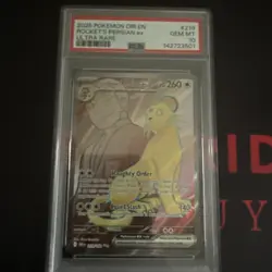 Team Rocket’s Persian Ex 219/182 Destined Rivals Full Art Pokemon TCG PSA 10 - Image 1