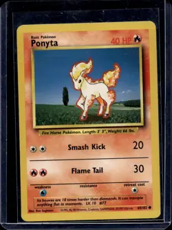 Ponyta Base Set 60/102 Unlimited (LP) / Pokemon TCG - Image 1
