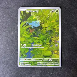 Bulbasaur 166/165 Scarlet & Violet Pokemon 151 Illustration Rare Holo Full Art - Image 1