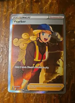 Worker (Full Art) 195/195 Sword & Shield - Silver Tempest Holo Pokemon TCG 🌟 - Image 1